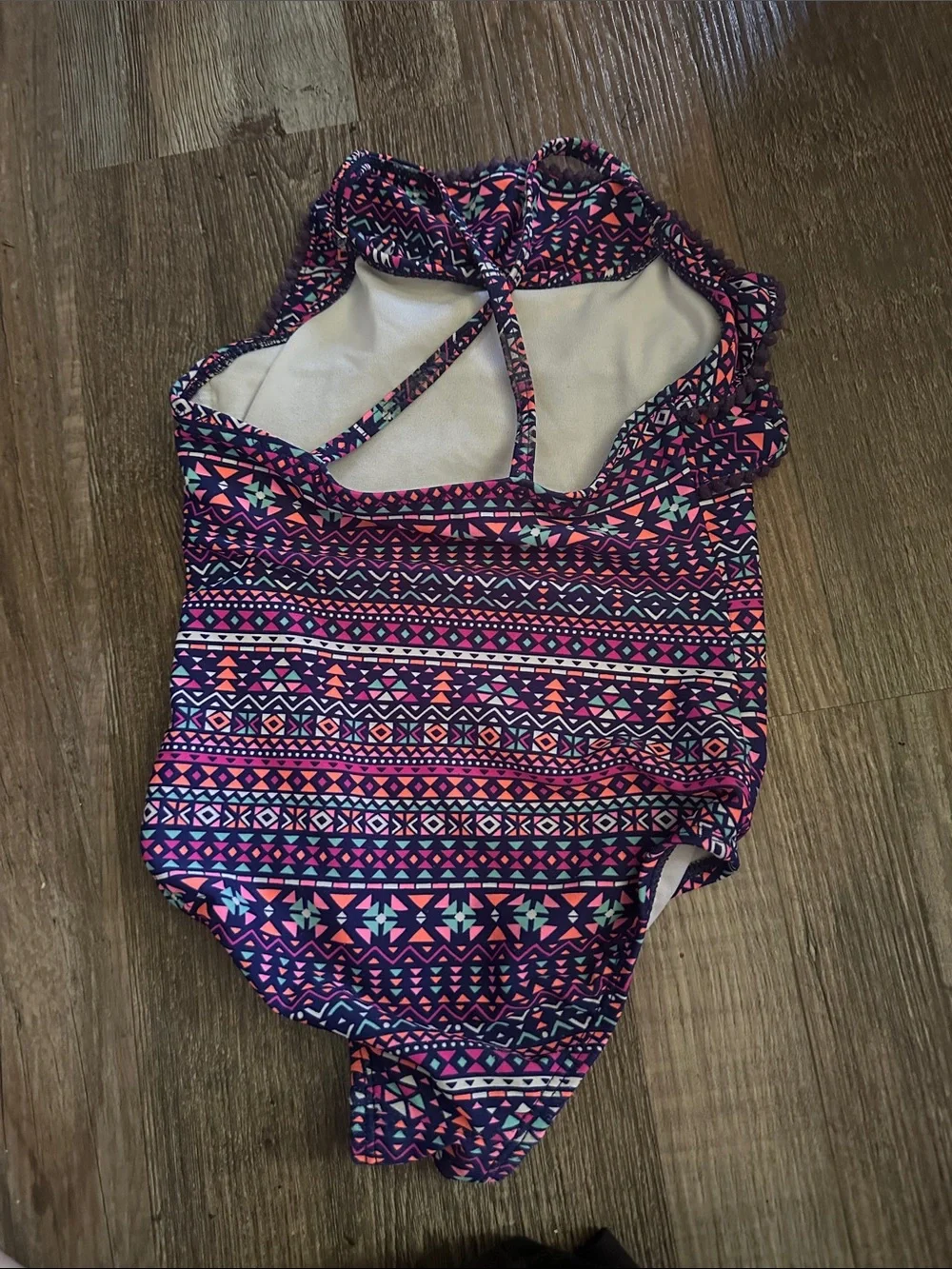Carter's Girls One-Piece Swimsuit in Navy, Pink & Teal Aztec Print